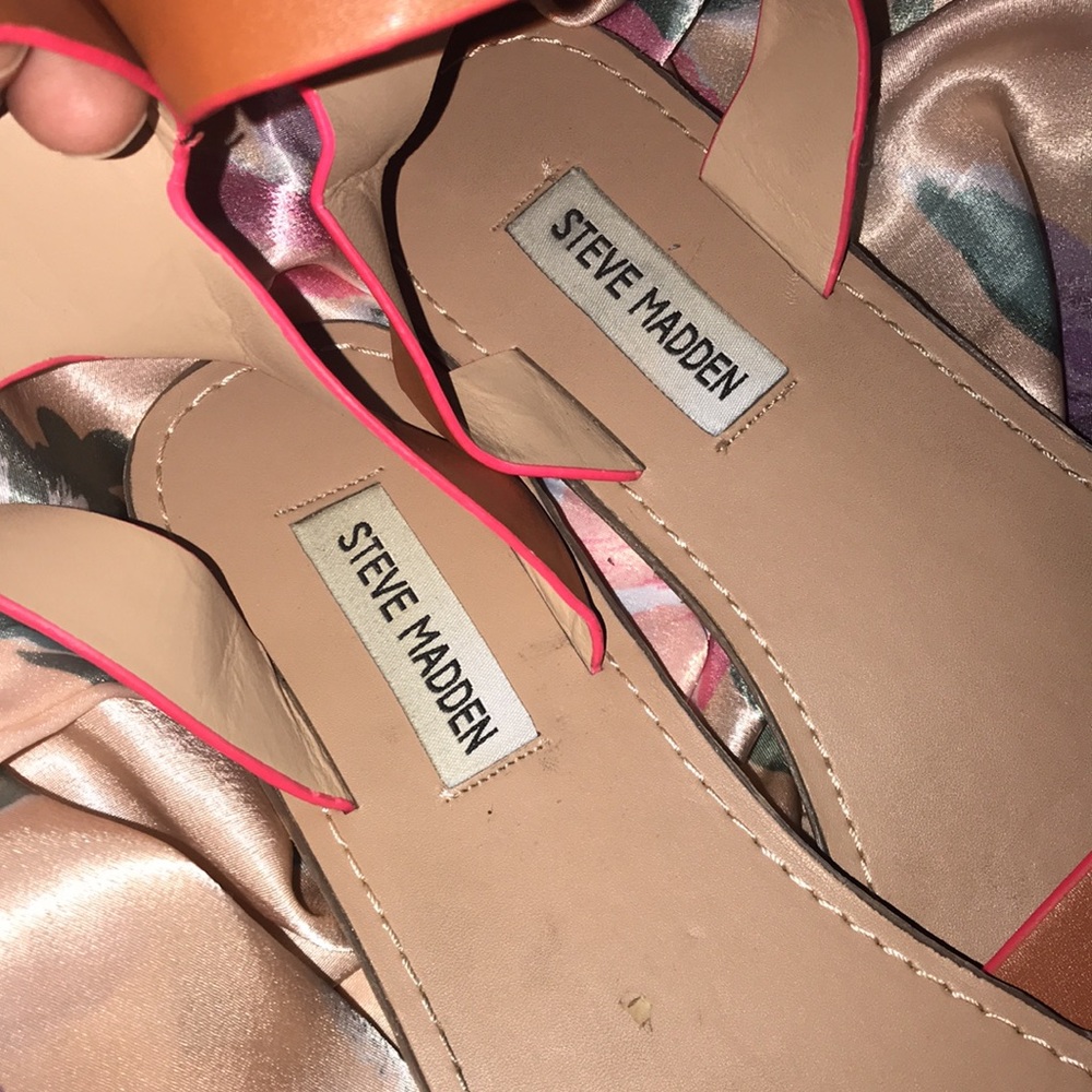 Petula Flats by Steve Madden in Rust/Burnt Orange with Neon Pink Lining - Picture 5 of 7